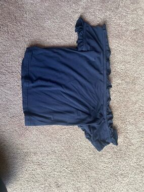 Navy Off-Shoulder Ruffle Top